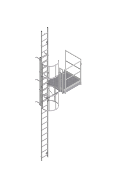 Components of industrial plants, fixed entrances, fixed ladders